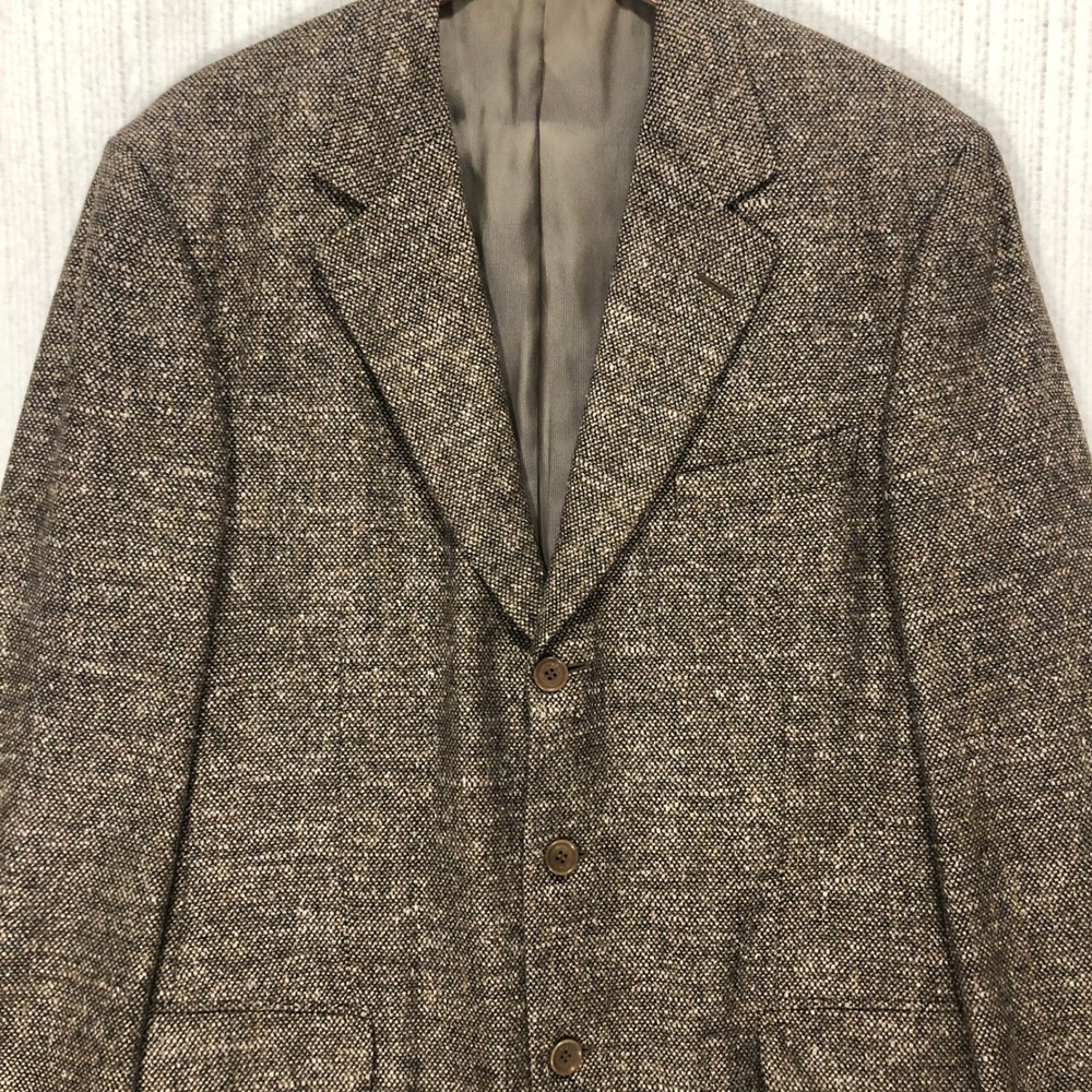 Ermenegildo Zegna Soft Brown Wool Silk Blazer Sport Coat Mens 52 R Made in Swiss